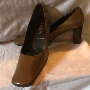 Prada square toe heels